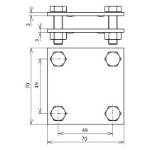 DEHN KS FL40 STTZN 320044 – clemă cruce zincată