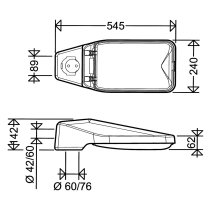 Lampa stradala LED FILOS VARIO ,5350lm IP66 ,-40C +45C L80 +100000 h