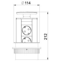 OBO DBV-A3AD2S priza retractabilă pentru instalare pe blaturi de masă