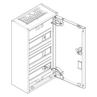 Tablou aparent ABN MK13 adâncime 160 mm, IP 43, clasa de izolație II,36TE  ,complet