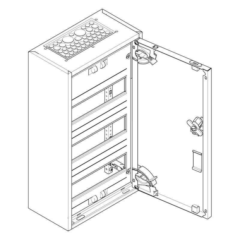 Tablou aparent ABN MK13 adâncime 160 mm, IP 43, clasa de izolație II,36TE  ,complet