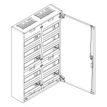 Tablou aparent ABN MK25 adâncime 160 mm, IP 43, clasa de izolație II,120TE  ,complet