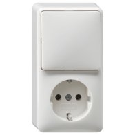 GIRA 017613 Priză Schuko/comutator PT alb pur cu placă plină