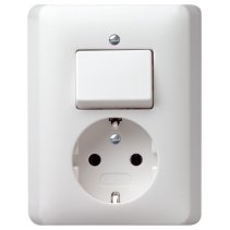 GIRA 017604 Priză Schuko/întrerupător ST System 55 alb pur, finisaj satinat