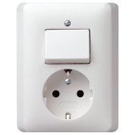GIRA 017604 Priză Schuko/întrerupător ST System 55 alb pur, finisaj satinat