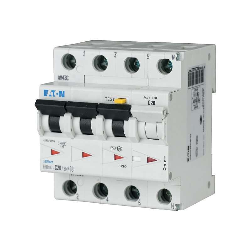 EATON întreruptor diferențial RCBO C25 Tip A  30mA   3+N