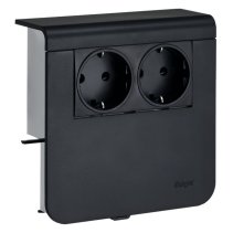 Hager sistem aparataj 2 x Schuko 48mm grafit negru pentru plinte de cablu