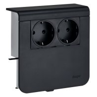 Hager sistem aparataj 2 x Schuko 48mm grafit negru pentru plinte de cablu