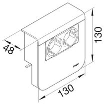Hager sistem aparataj 2 x Schuko 48mm alb pentru plinte de cablu