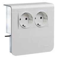 Hager sistem aparataj 2 x Schuko 48mm alb pentru plinte de cablu