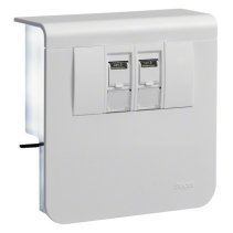 Hager sistem aparataj 2 x RJ45 48mm alb pentru plinte de cablu