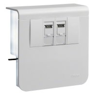 Hager sistem aparataj 2 x RJ45 48mm alb pentru plinte de cablu