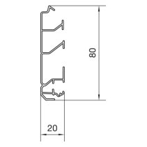 Hager sistem plinta partea inferioară 20 mm neagră  200cm