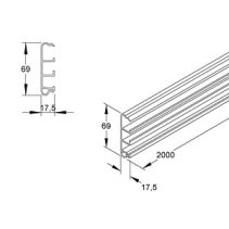 Kleinhuls SKD sistem plinta partea inferioară  70 mm gri  200cm