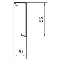 Hager  SL sistem plinta fațetă 20x55 mm alb  200cm
