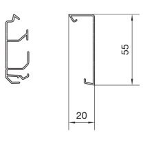 Hager  SL sistem plinta fațetă 20x55 mm negru grafit  200cm