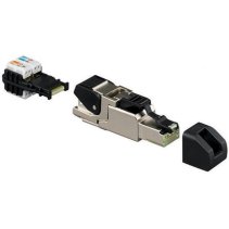 Stecher universal Cat.6A iso, RJ45, ecranat, montaj pe teren, argintiu