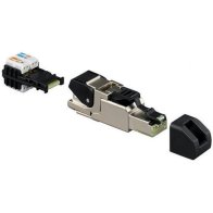 Stecher universal Cat.6A iso, RJ45, ecranat, montaj pe teren, argintiu