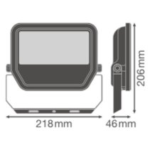 Proiector LED 50W 6000lm 206x218x46mm 4000K 100°x100° sw IP65