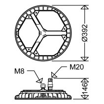 Lampa industriala 195W 30000lm TRIANO EVG 220-240V 5000K 120° IP65