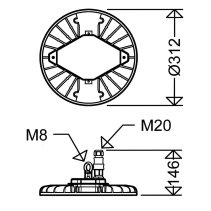 Lampa industriala 65W 10000lm TRIANO EVG 220-240V 5000K 120° IP65