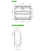 Tablou distribuite 10 module  aparent  Hager GD110N