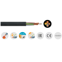 Cablu flexibil manta  cauciuc 3x2,5qmm negru 50m rola