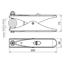 DEHN Clemă de împământare Niro ( inox VA4)   fara vârfuri din oțel