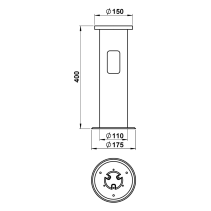 Soclu subteran de instalare la tip nr.0010 - culoare: negru