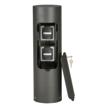 Stalp de energie , blocabil, 2x prize de contact de protectie - culoare: antracit/argintiu,