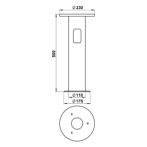 Soclu subteran de instalare la tip nr.0011 - culoare: negru