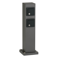 Stalp de energie tip nr.4412 - cu 2 prize de contact de protectie blocabile - culoare: antracit/negru