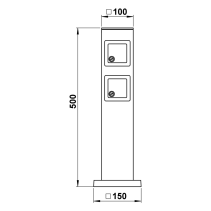 Stalp de energie tip nr.4412 - cu 2 prize de contact de protectie blocabile - culoare: antracit/negru