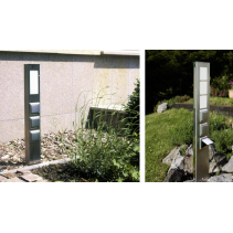 Coloană luminoasă cu priză tip nr.2209 din oțel inoxidabil, iluminare pe trei laturi