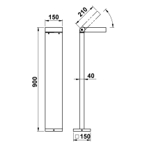 Coloană luminoasă  tip nr. 622296 - pivotant - culoare: antracit,LED14 W, 1400 lm