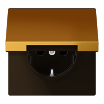 Priză SCHUKO GOLD din metal cu capac pliabil  Jung  GO1520KL