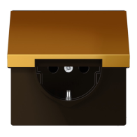 Priză SCHUKO GOLD din metal cu capac pliabil  Jung  GO1520KL
