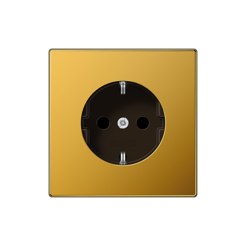 Priză SCHUKO placat aur 24K din metal cu protecție sporita  16A 250VAC  Jung  LS1520KIGGO