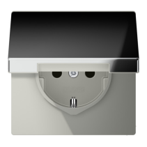 Priză SCHUKO 16A crom lucios cu lumină de orientare LED Jung GCR2520 OLEDW