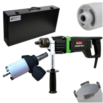 Set Electrician  carotare Eibenstock PROFI cu micropercutii  cu accesorii carotare uscata si carote