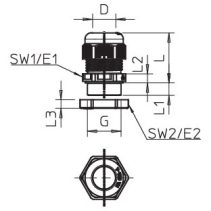 Presetupă cu piuliță M25, PA, gri deschis, RAL 7035  OBO 2022768  -25buc.