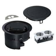 Hager BSR02D03  Prize de podea cu capac pliabil 9005 SET