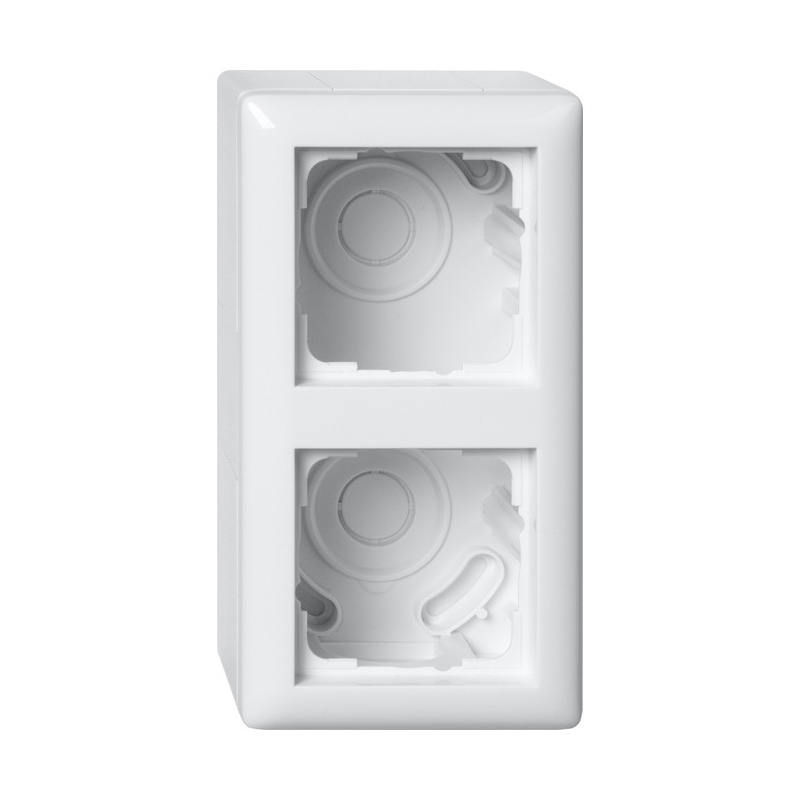 Carcasa dubla priza aparenta plus rama  GIRA106203 System 55  alb pur