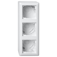 Carcasa tripla priza aparenta plus rama  GIRA106303 System 55  alb pur