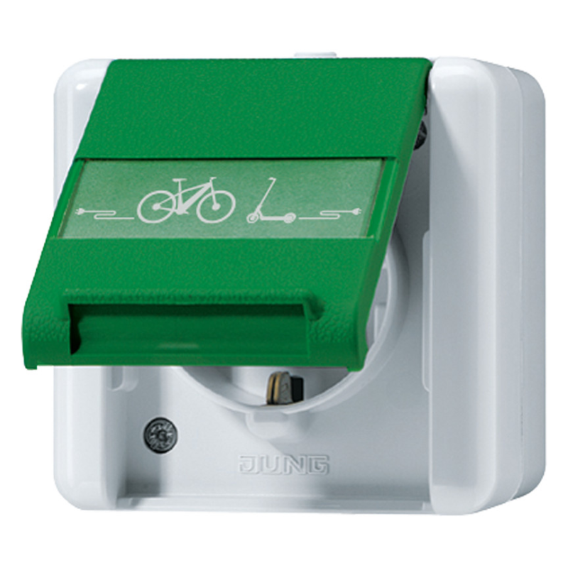 Priză pentru biciclete si trotinete electrice e-bicicletă  JUNG 820 GN NAWEB