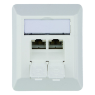 Priza de date aplicata Cat. 6a UAE 8/8 AMJ45K dublu AP 45° alb alpin