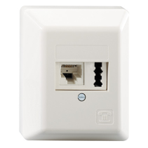 Unitate de conectare combinată AP alb pur 2x6pol.65x80x27mm