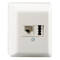 Unitate de conectare combinată AP alb pur 2x6pol.65x80x27mm