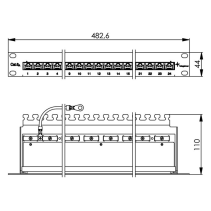 Telegärtner J02023A0050 Patch panel 24 port RJ45 Cat.6A MPP24-HS 1HE19 zoll