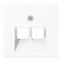 Capac pentru prize de date  IAE/UAE 2 x 8 pini, termoplastic, seria AS/A, alb alpin,Jung A569-2BFPLUAWW